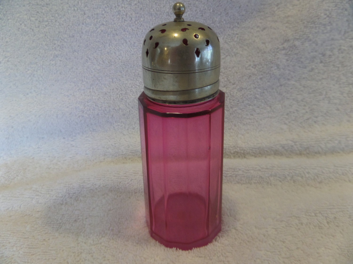 Antique Victorian Sugar Shaker Muffineer…Primitive Art Glass Folk