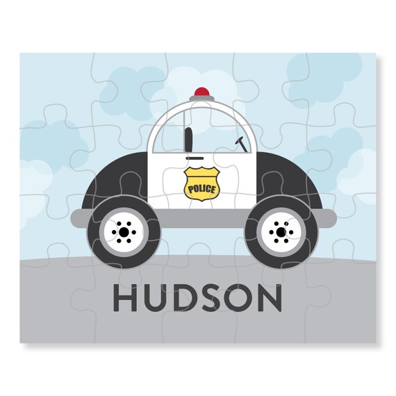 Personalized Puzzle for Boy - Police Car Puzzle - Children's Puzzle Il_570xn