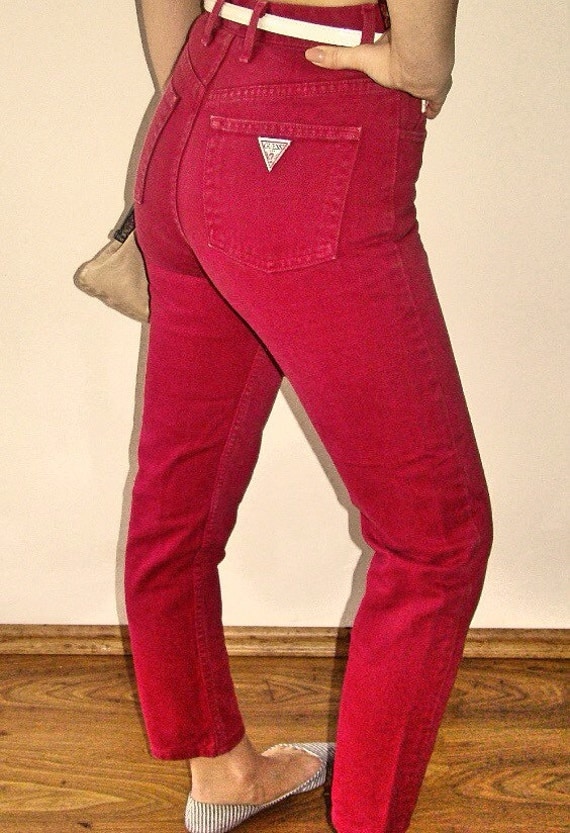 guess red pants