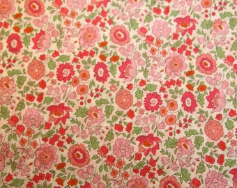 Liberty tana lawn fabric, liberty art fabric collection - Danjo C, pink floral, cute floral fabric, fat eighth