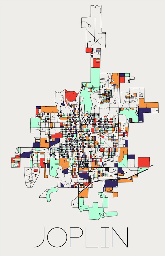 Abstract Joplin Road Map 17x11 by angelinabowen on Etsy