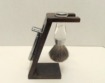 Shaving Stand for Double Edge Razor and Badger Brush Holder