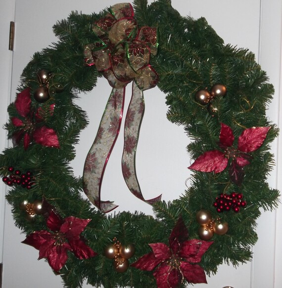 36 inch christmas indoor outdoor wreath evergreen with wine 36 inch christmas indoor outdoor wreath evergreen with wine