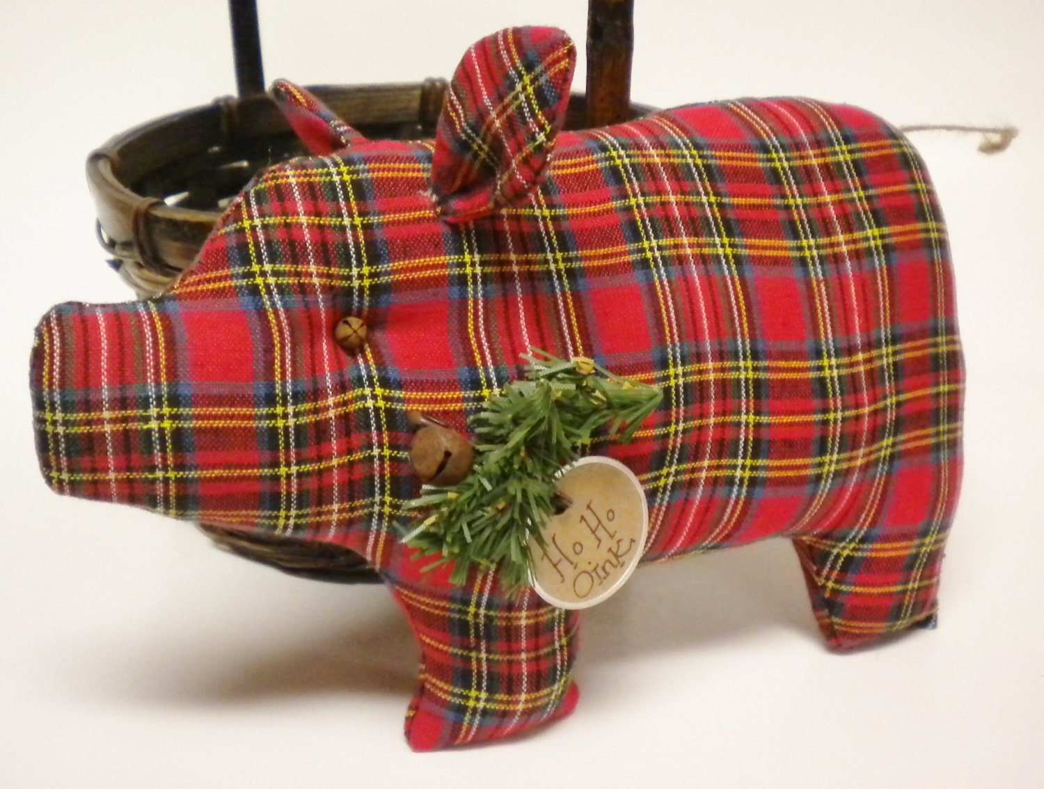 Christmas Pig Made To Order Fabric Pigs Primitive