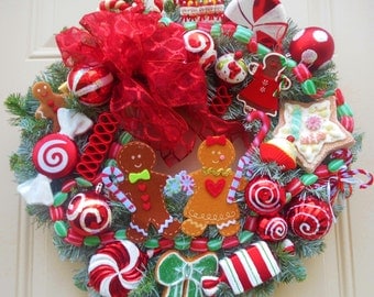 Gingerbread Wreath,Gingerbread Decor,Wreath,Wreaths,Christmas Wreath,Designer Wreath,SOLD,Custom Orders Available