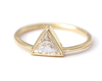 Diamond Engagement Ring, Trillion Diamond Ring, Half Carat Diamond Ring, Triangle Engagement Ring, 0.5 Carat Diamond Ring, Triangle Cut