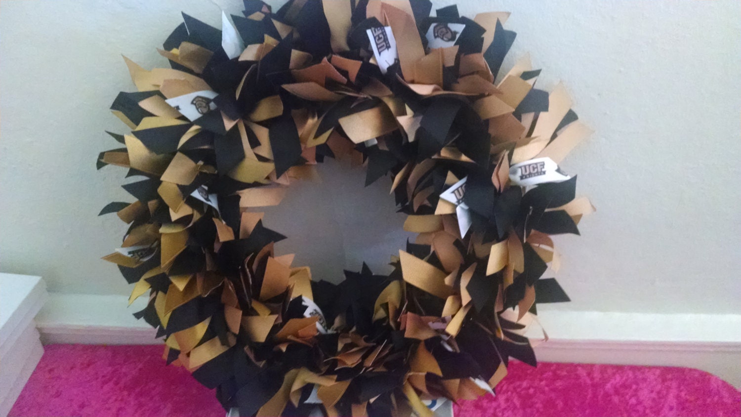 University of CENTRAL FLORIDA Knights 8" Ribbon Wreath Custom Made For Each Fan