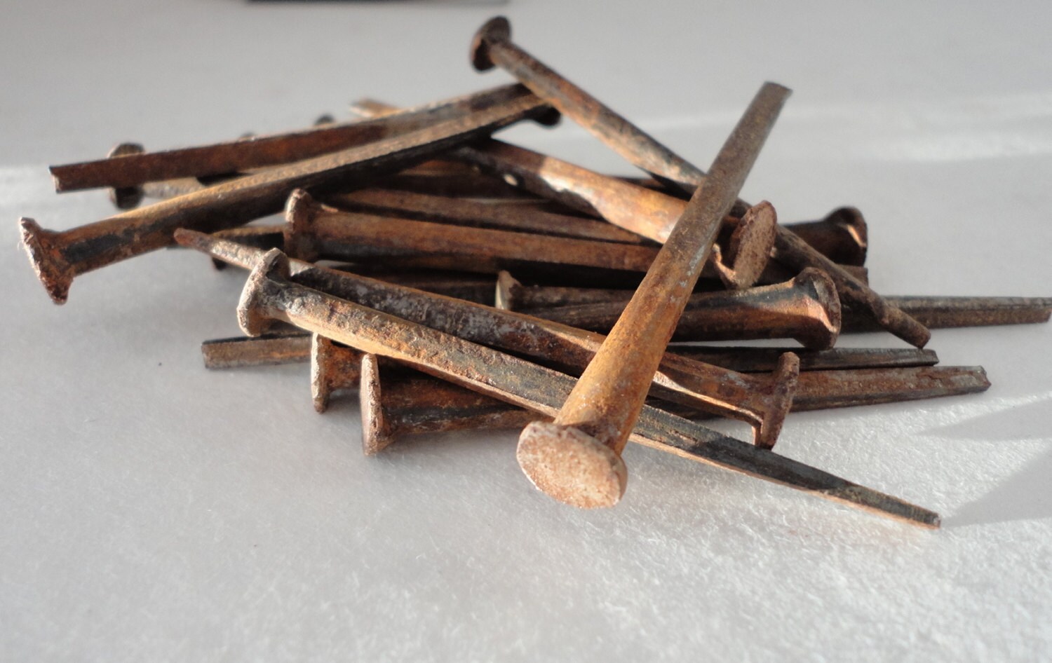 20 Antique Square Cut Nails Round Heads USED by handmaidmarian