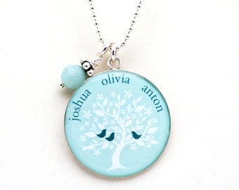 Family Tree Necklace | Personalized Mothers Necklace | Mothers Day Gift | Gift for Her | Tree of Life | Sterling Silver Family Tree