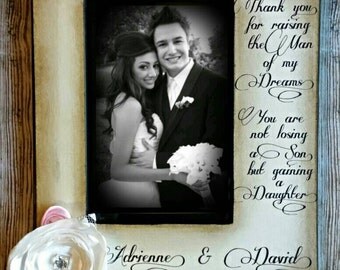 You are not losing a son but gaining a daughter. Mother of the Groom GIft With colors flowers Wedding 4x6 Picture Frame Keepsake