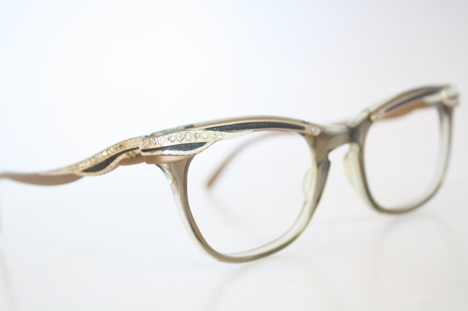 Black Cat Eye Reading Eyeglasses Vintage Eyewear Retro Glasses