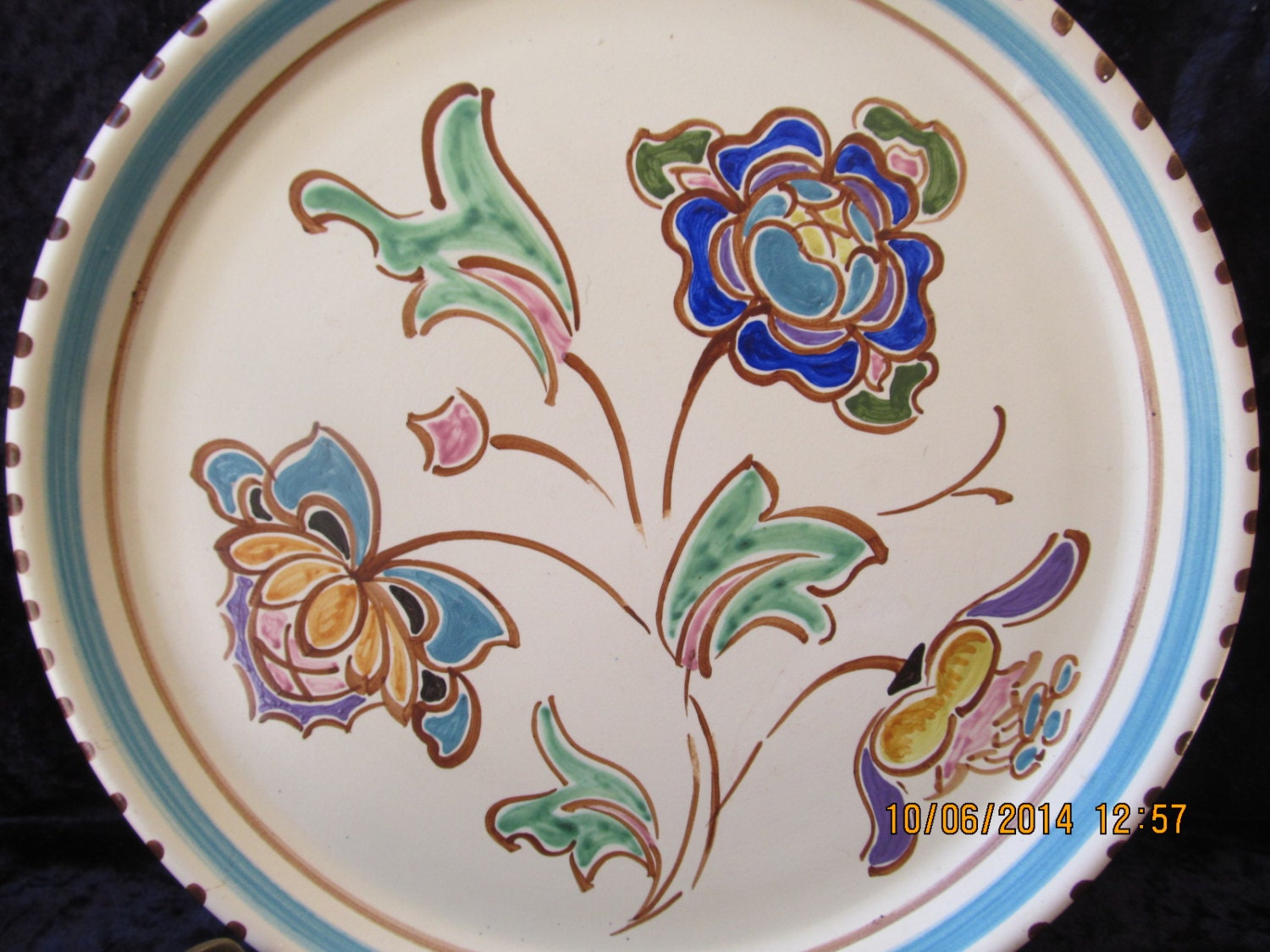 Art Deco Honiton Pottery Devon England PostModernist Plate