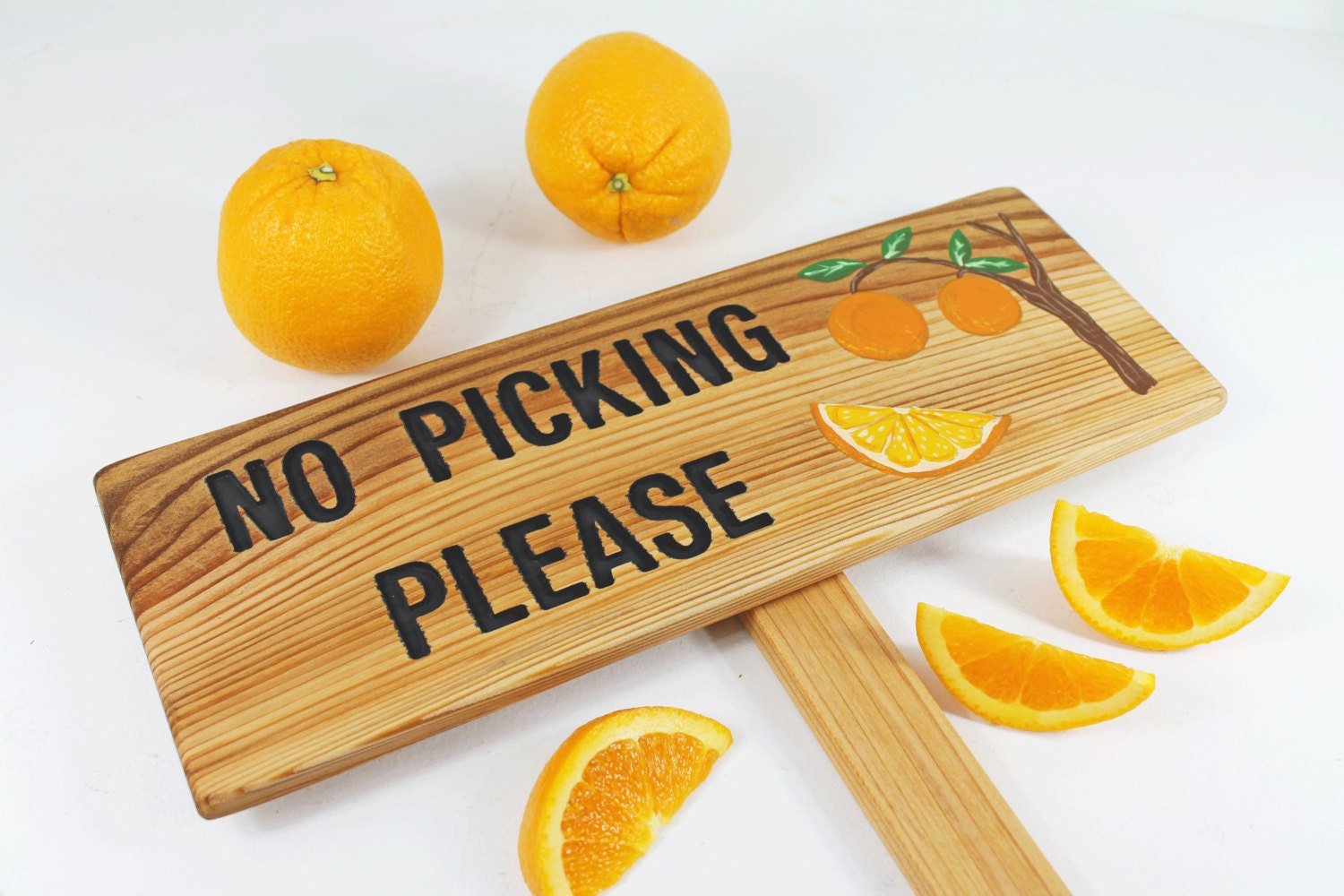 NO PICKING PLEASE Fruit Sign Extra Tall Sign Lemon Tree