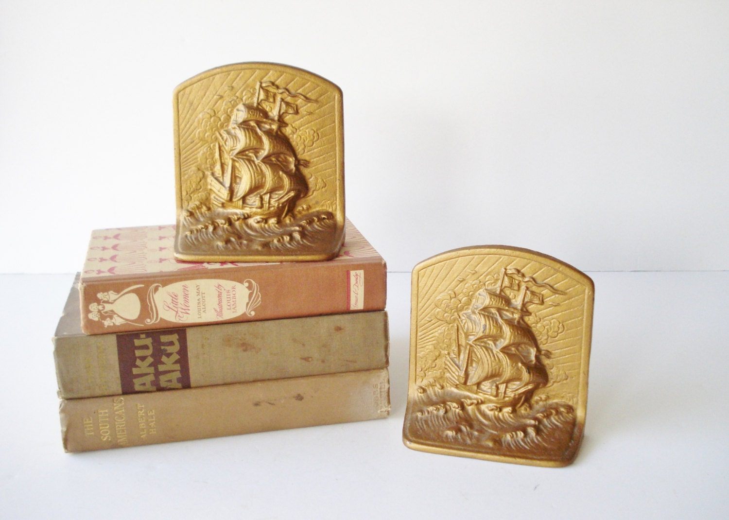 about iron bookends gvj hallmark on back