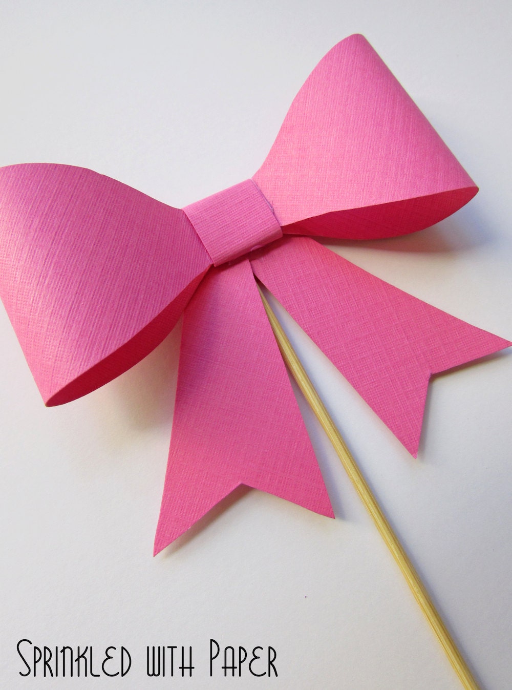 Bow Cupcake Toppers Set of 12 by sprinkledwithpaper on Etsy