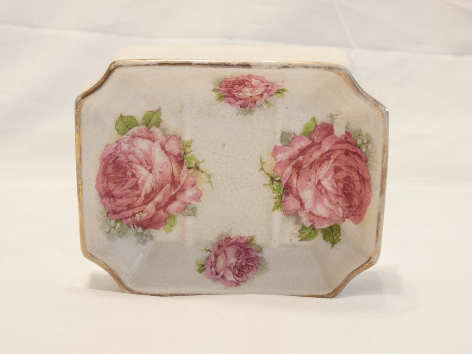 Antique Pink Rose Soap Dish Antique Soap Dish by bettysantiques