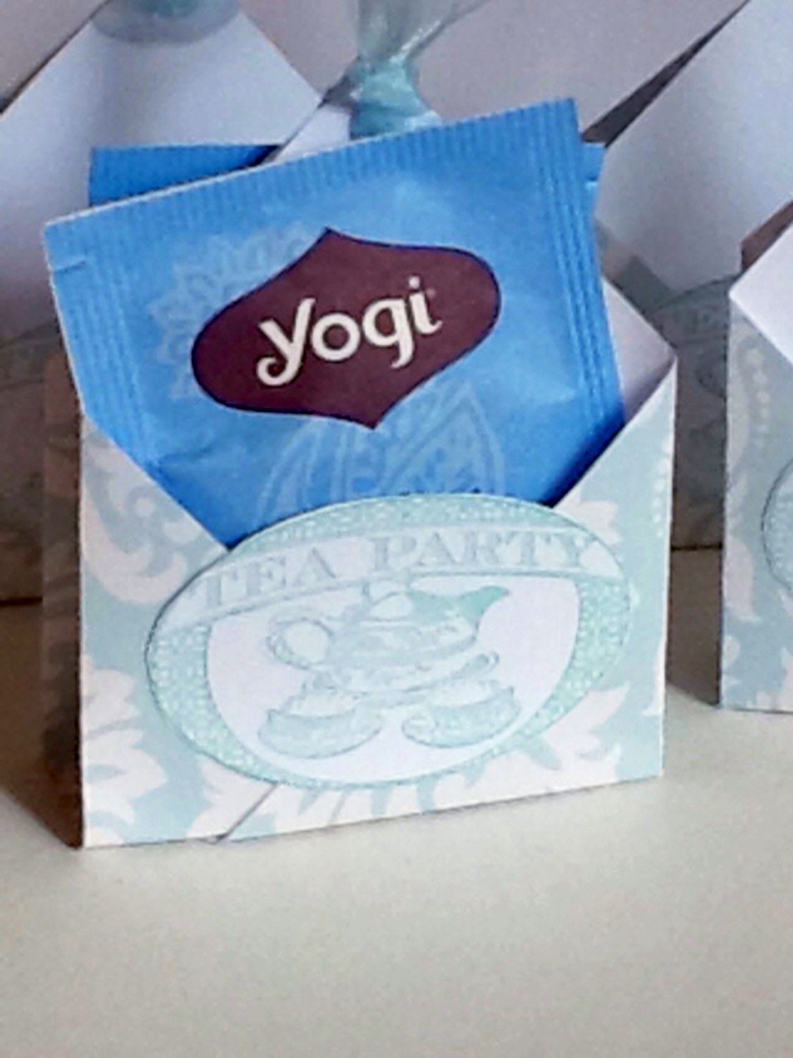 4 Elegant Tea Bag Holders Tea Party Favors Double tea by Wcards