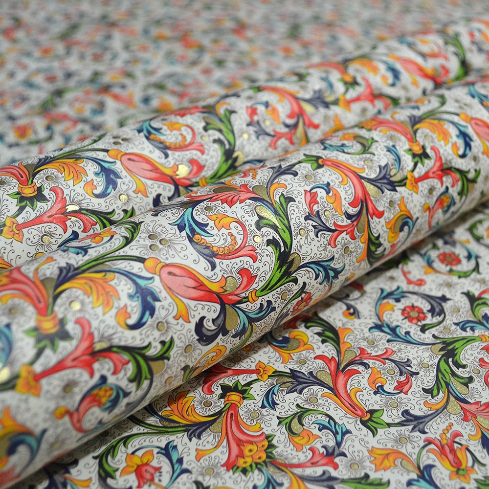 Florentine Italian Decorative Paper by Rossi Flowers Leaves