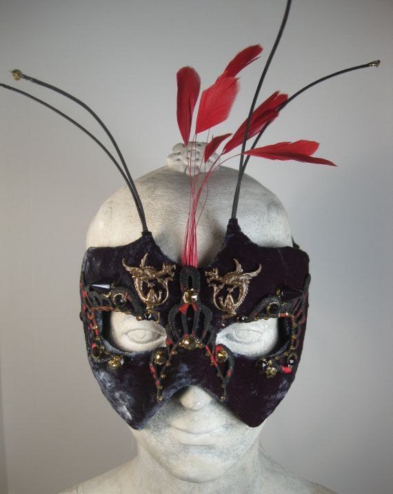 Mens Masquerade Mask Black//Black Mens Masquerade
