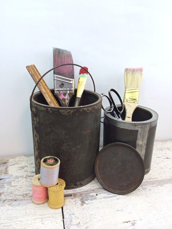 2 Vintage Paint Cans Quart & Gallon