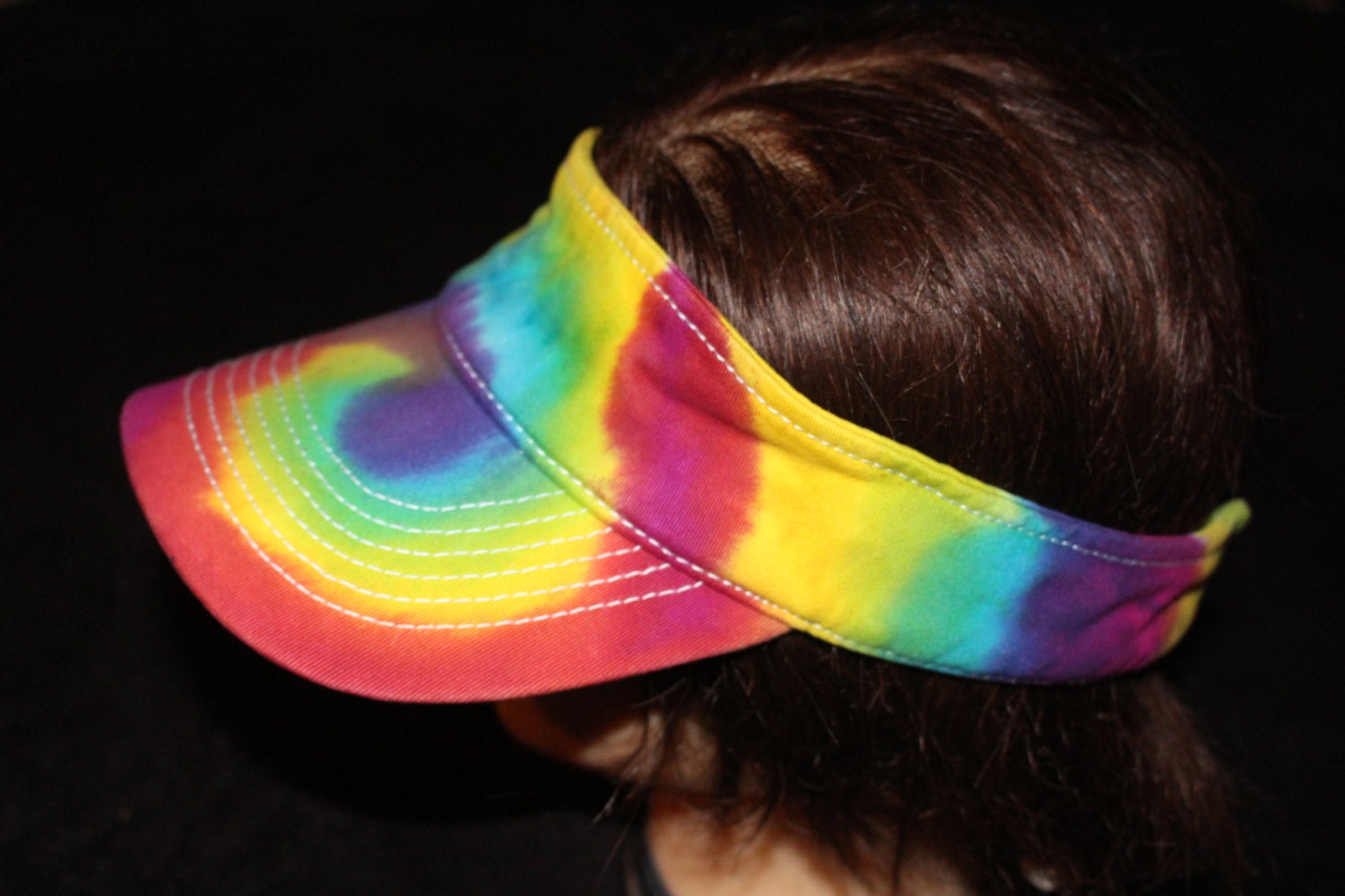 Rainbow Tie Dye Visor One Size Adult by PurpletasticNikki on Etsy