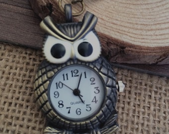 1pcs 27mmx41mm Bronze Owl pocket watch charms pendant PW039