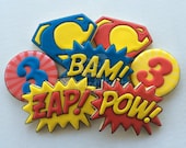 Superhero Birthday Cookies - Pow Bam Zap Pop Art