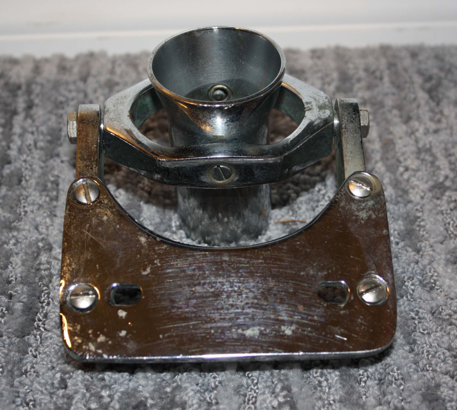 Vintage Brass Chrome Plated Fishing Rod Holder by DavesVintageCave