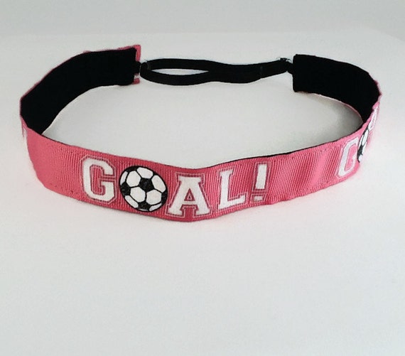 Pink Goal Soccer Headband Girls Sports by Sassygirlheadbands