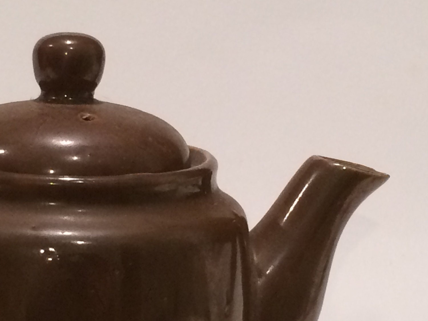 Vintage Small Classic Brown ceramic Teapot Haute Juice