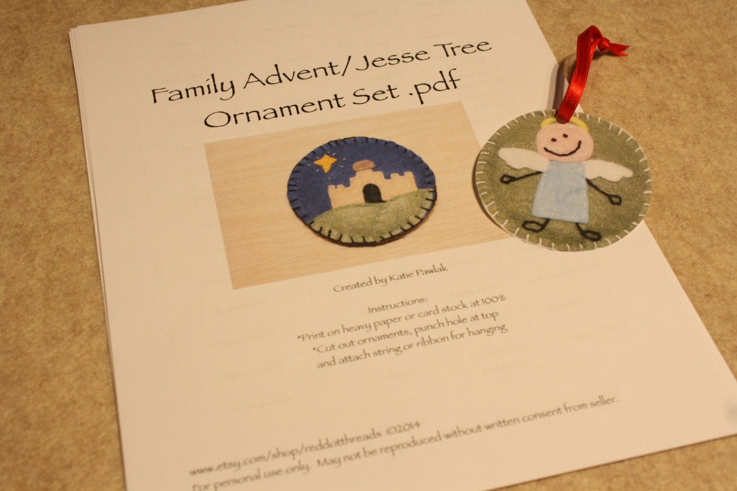 Jesse Tree Advent Ornament PDF