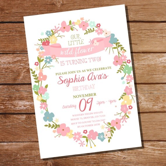 Floral Theme Party Invitation Wording 2