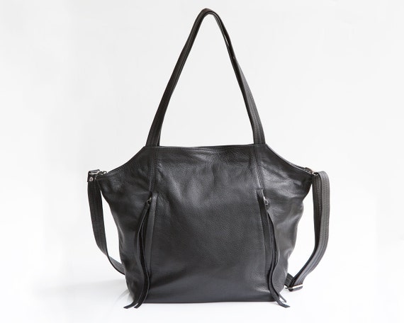 Black Leather Bag Soft Leather Tote Leather Shoulder Bag