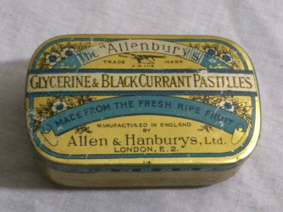 The Allenburys Glycerine & Black Currant Pastilles Tin London