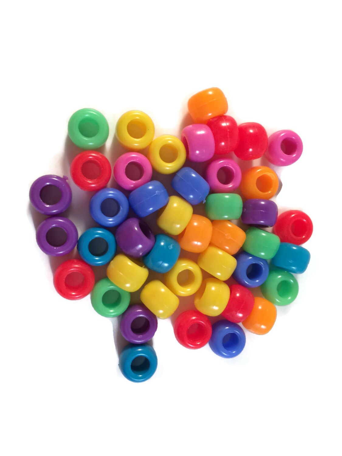 Pony Beads Circus Mix Plastic Large Hole Beads Multicolored