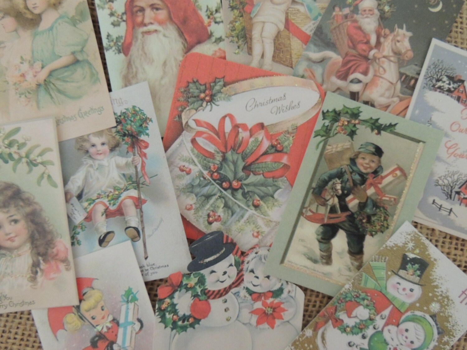 12 Pc. Vintage VICTORIAN CHRISTMAS Die Cuts for by OldPaperCat