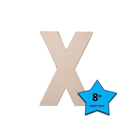 Paper Mache Cardboard Letters 8 Inch - Letter X - Paper Craft Party Decor Supplies Il_570xn