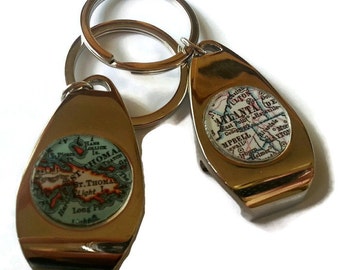 Custom Bottle Opener Keychain, Personalized Mens Custom Gift, Brother Gift, Husband Gift, Boyfriend Gift, Map Keychains, Mens Gift