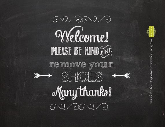 Please Remove Your Shoes 8x10 PRINTABLE Sign
