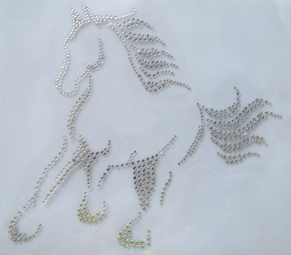 Horse Running Rhinestone iron on transfer