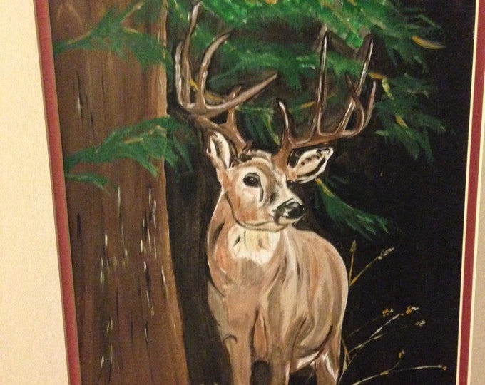 Buck of my Dreams - 12 x 16 acrylic on canvas - 20 x 24 solid wood frame