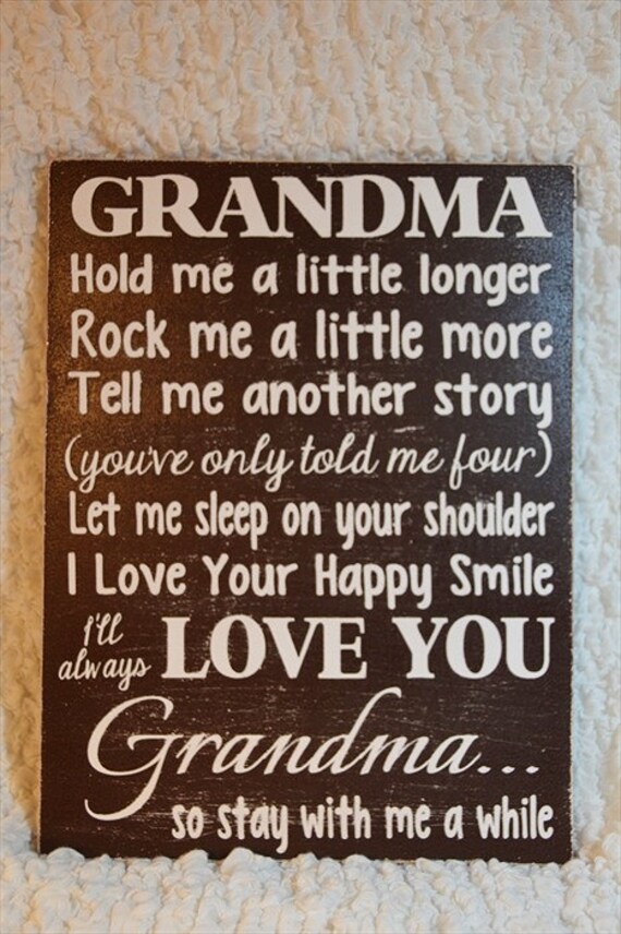 Grandma Wood Sign Grandma Hold Me A Little by WordArtTreasures