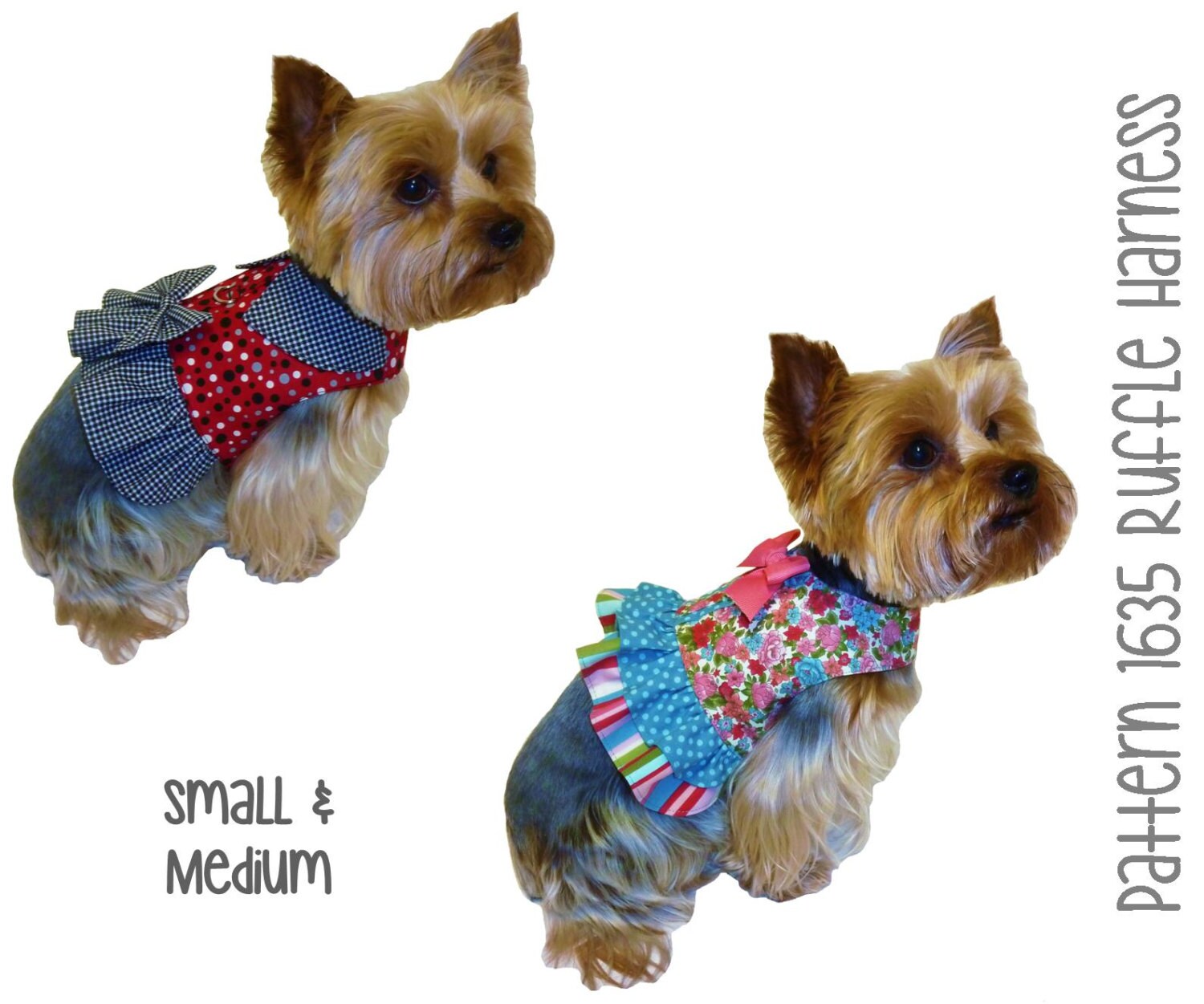 Ruffle Dog Harness Pattern 1635 Small & Medium by SofiandFriends