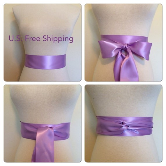 Lilac sash. Lavender sash. 2.25 inches wide light by Bridalmefancy