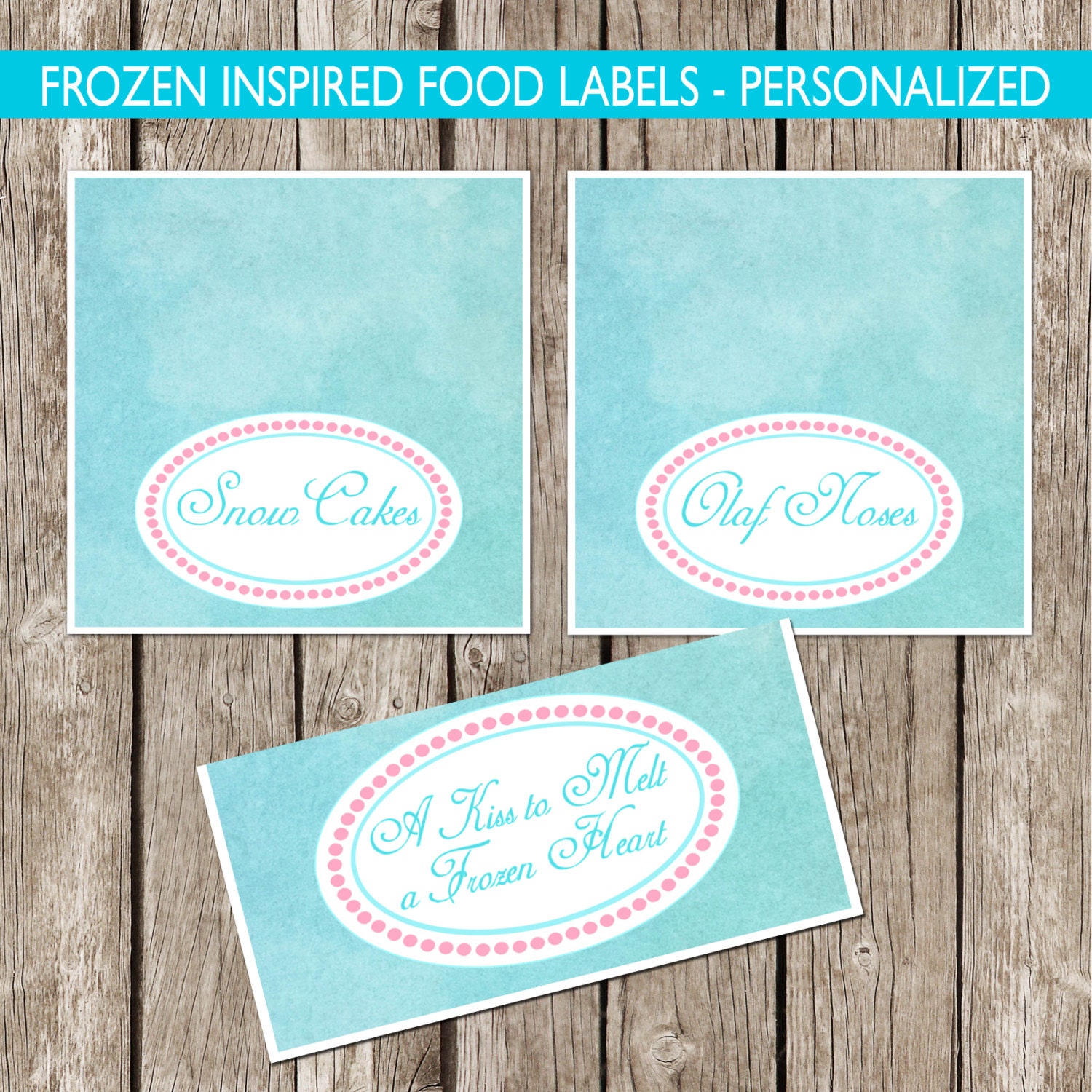 frozen tented food labels frozen birthday party diy
