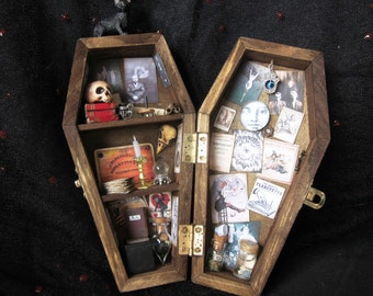Miniature Coffin Shadow Box Dr. Westly's by AhtheMacabre on Etsy