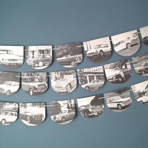 Vintage Car Bunting British Car Garland Motor by TwoTimeVintage