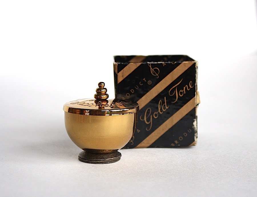 Saccharine Bowl Gold Tone Product Saccharine Box Pill Holder