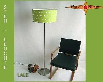 Floor lamp green LALE lime green floorlamp with dots