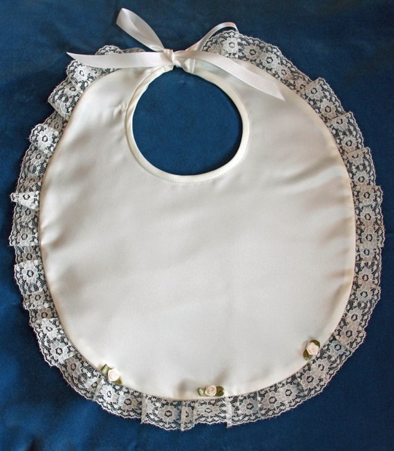 Wedding Bibs 1 Bridal Bib in white or ivory/cream satin